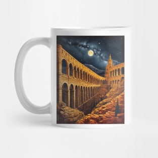 Aqueduct of Segovia Starry Night Spain Travel Tourism Retro Vintage Mug